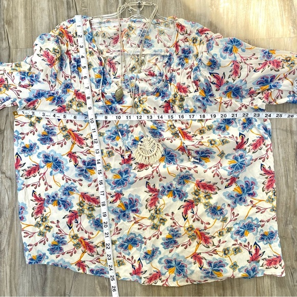 Sweet prairie floral boho blouse w cottage core/folk/peasant vibe - Picture 11 of 12